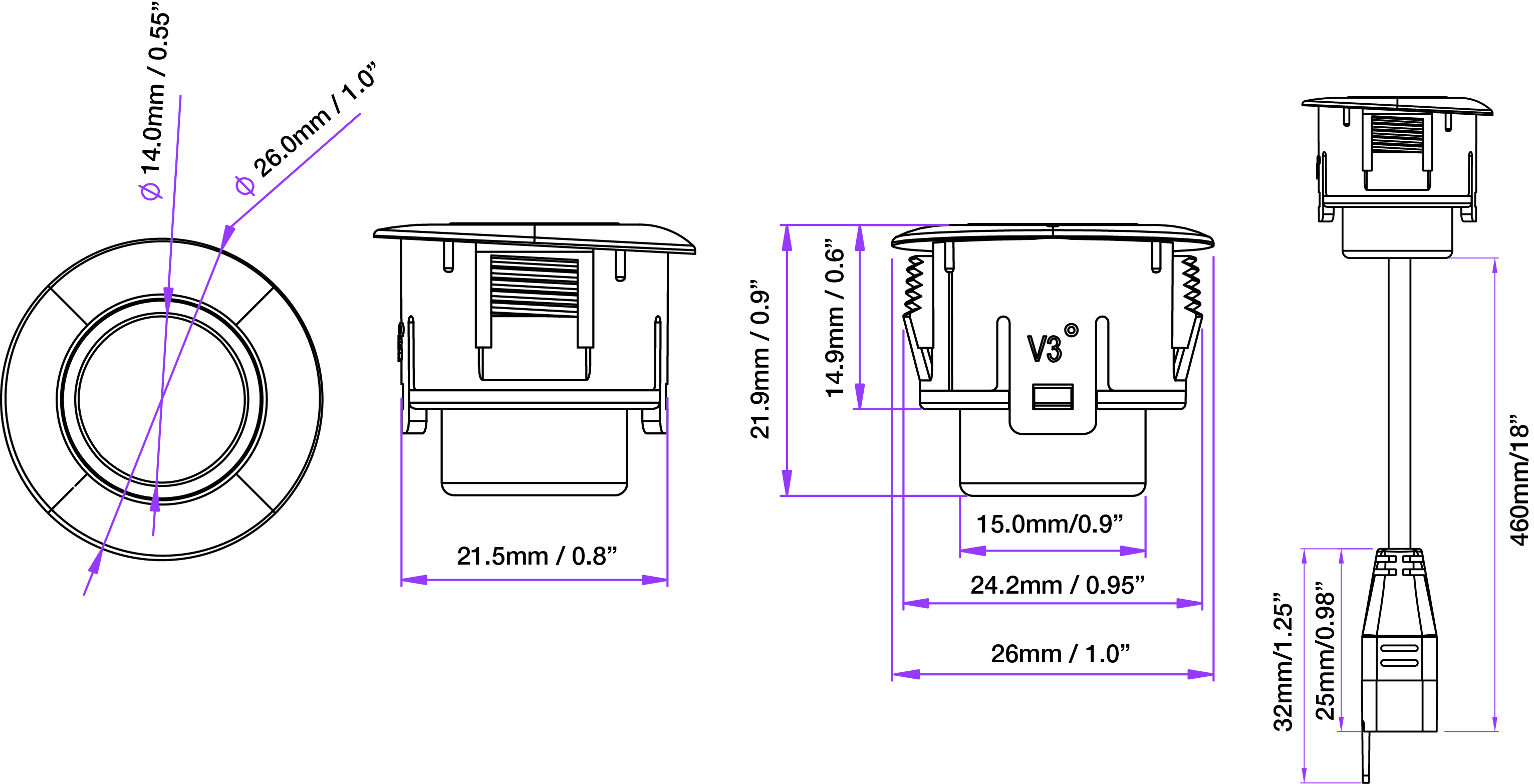 LED Display Front Parking Sensor Kit PM400, Park Mate